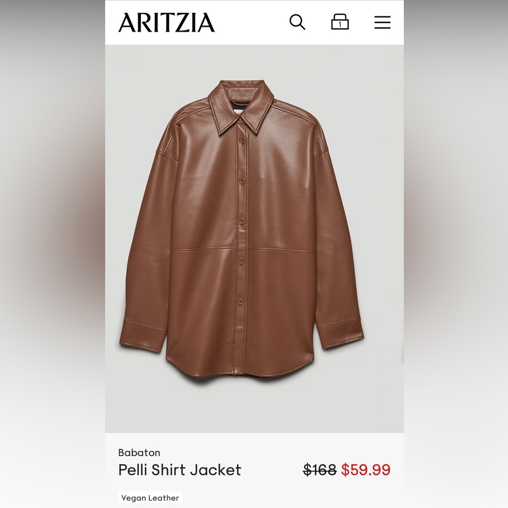 Aritzia Babaton Pelli Shirt Jacket in Brown